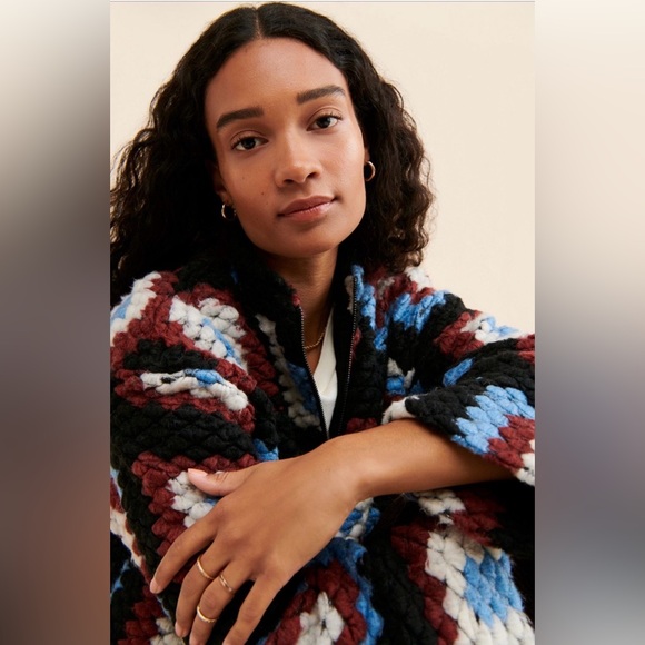 Damson Madder Agnes Crochet Half Zip Pullover Size 4 - Picture 9 of 13